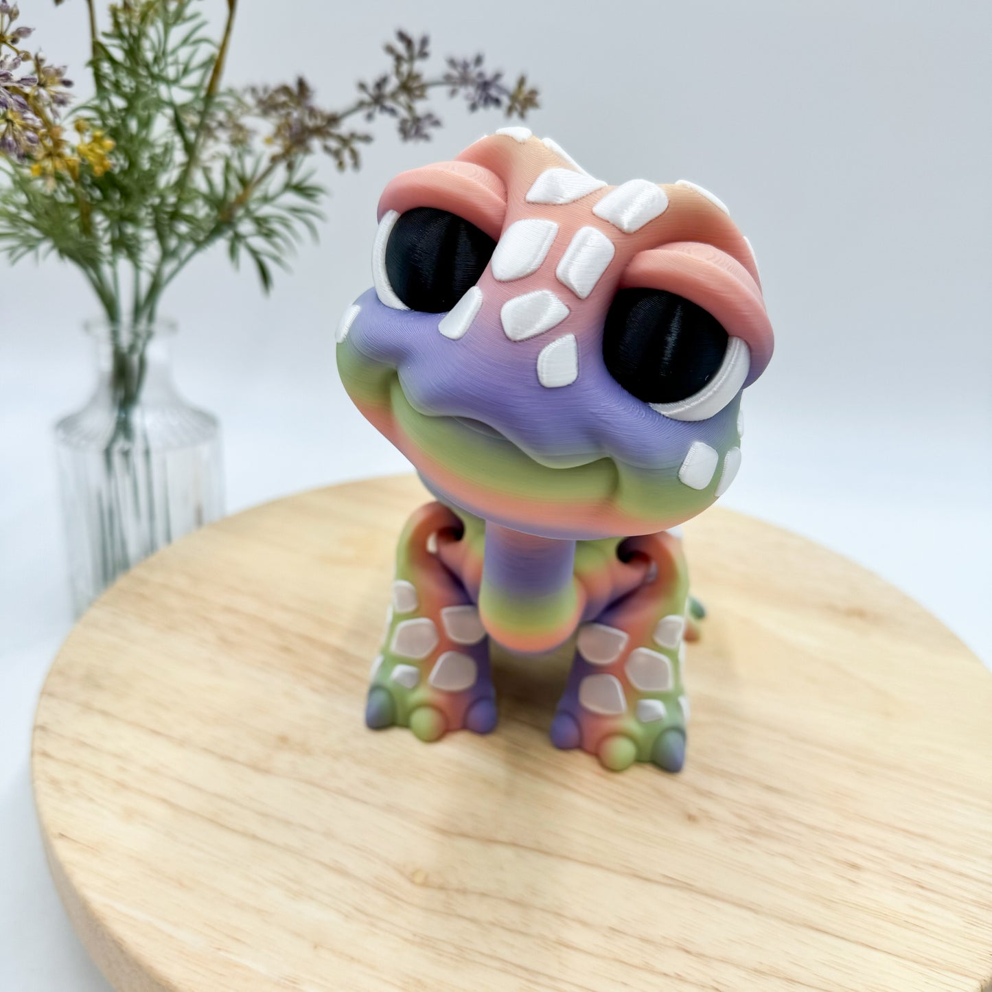 Jumbo Standing Turtle Rainbow Sherbet 3D Printed Figurine