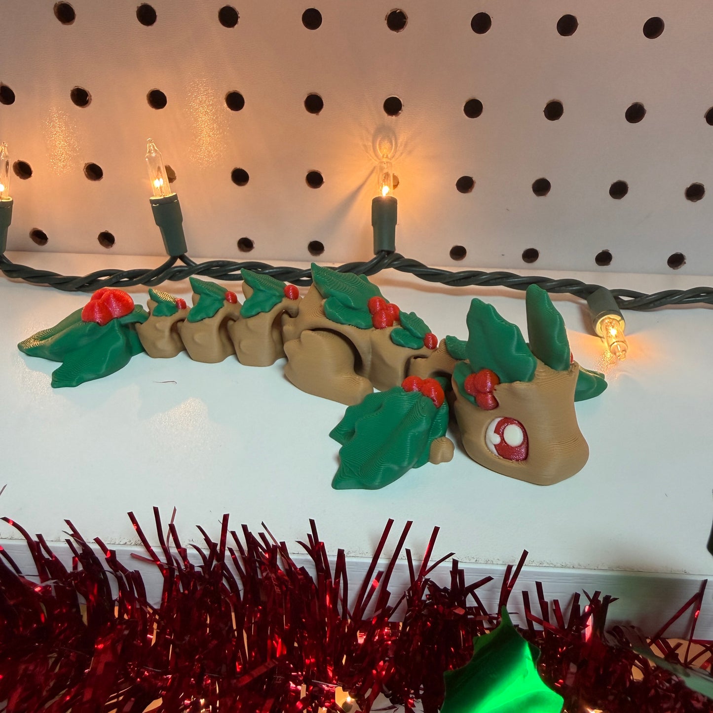 Holiday Holly & Mistletoe Dragons Christmas Collectible