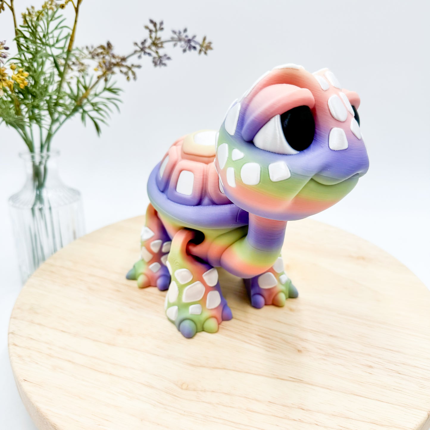 Jumbo Standing Turtle Rainbow Sherbet 3D Printed Figurine