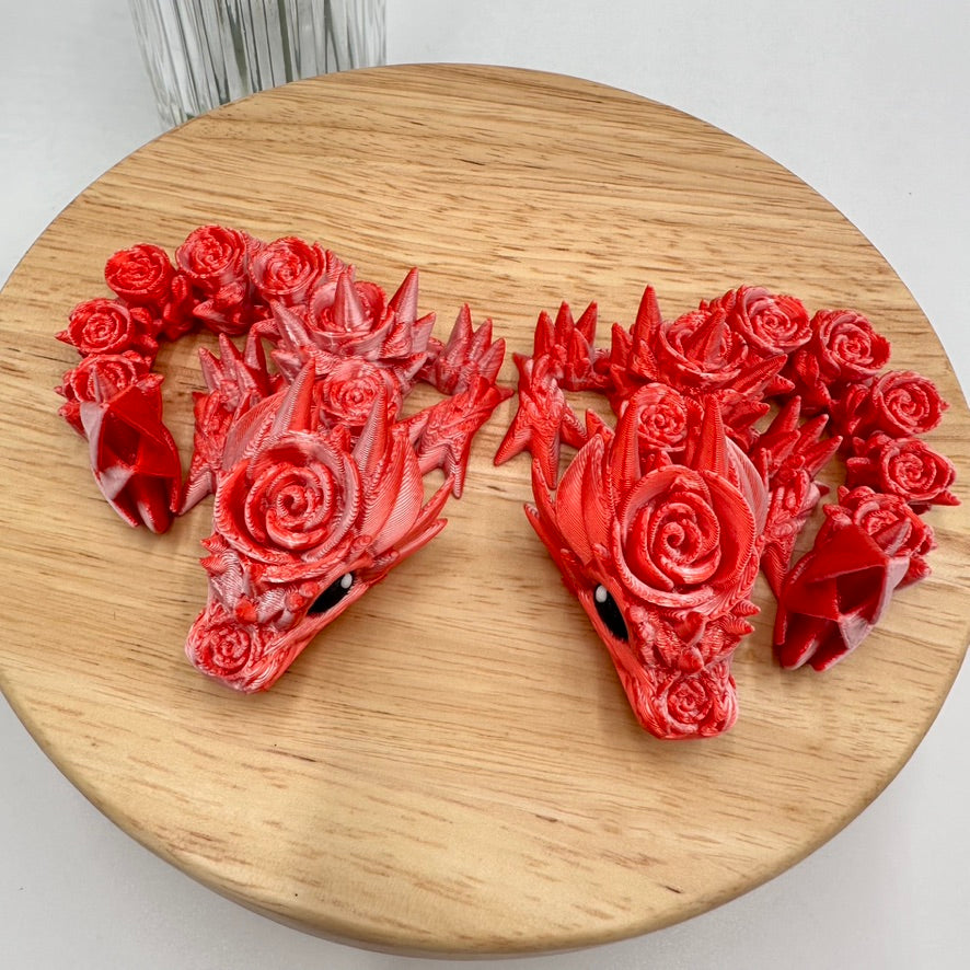 Mini Rose Dragon Articulating Figurine 3D Printed