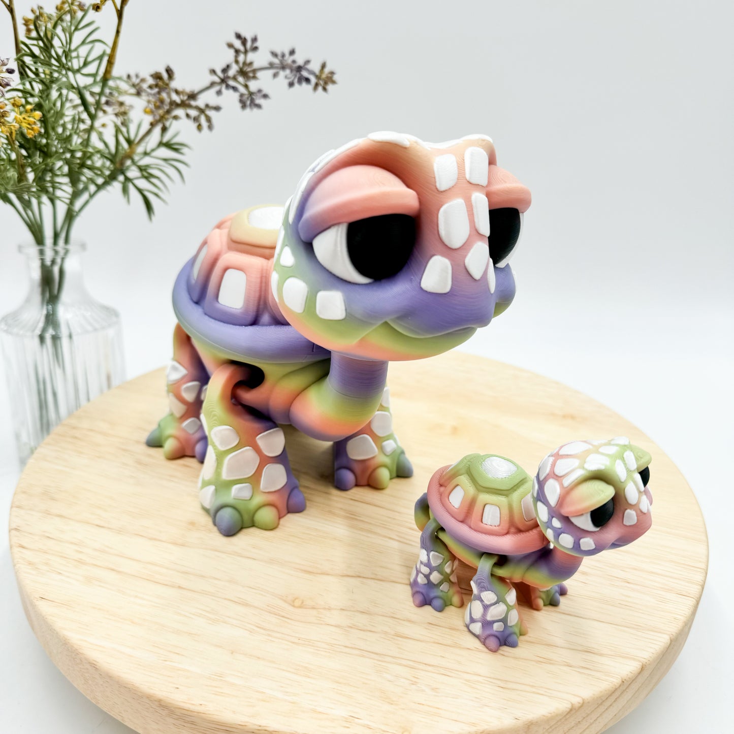 Jumbo Standing Turtle Rainbow Sherbet 3D Printed Figurine