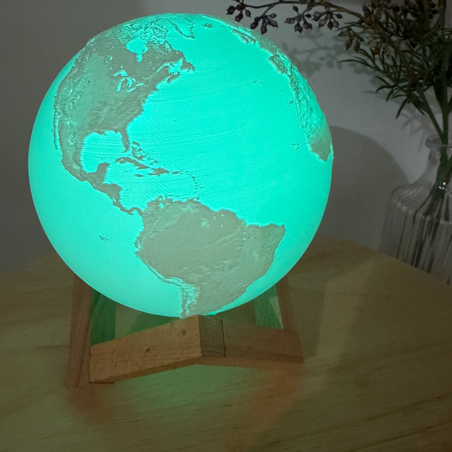 Lithophane Moon & Earth Display - 3D Printed Collectible