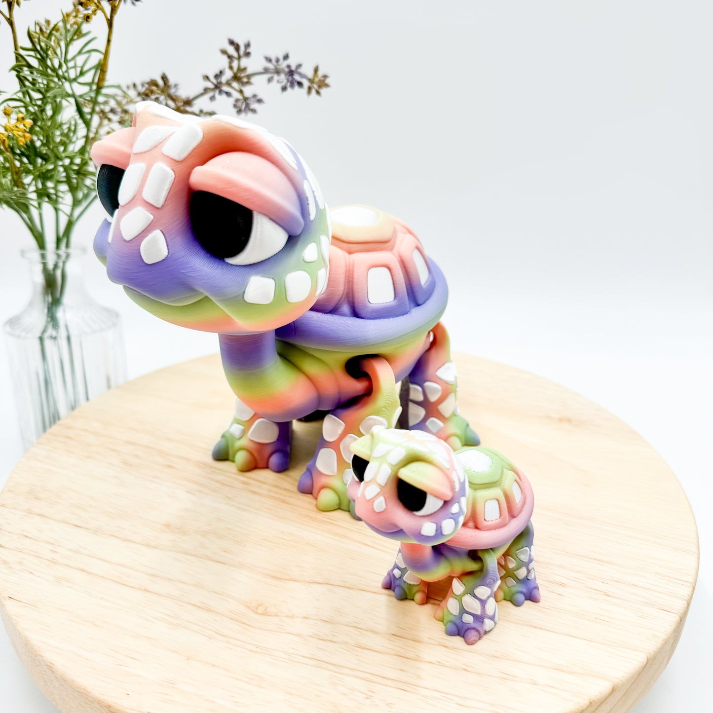 Jumbo Standing Turtle Rainbow Sherbet 3D Printed Figurine