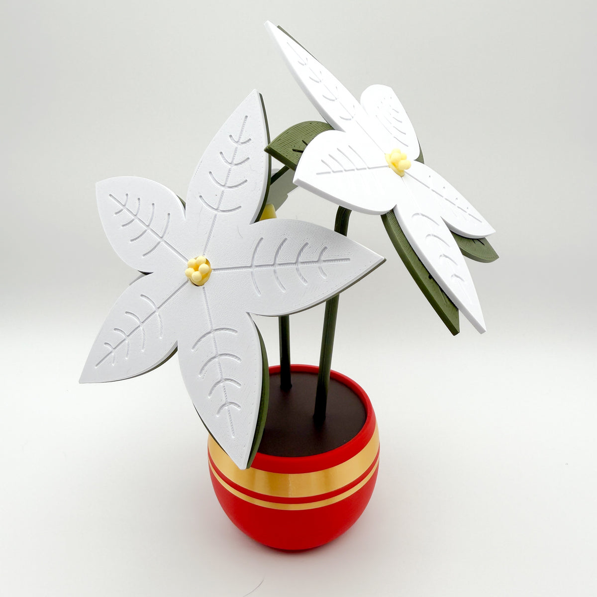 3D Printed Poinsettia in Decorative Pot