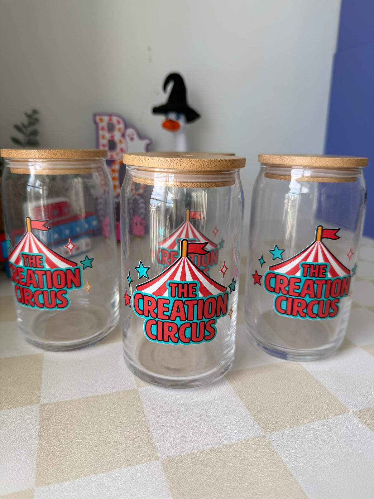 Creation Circus Glass Logo Cup