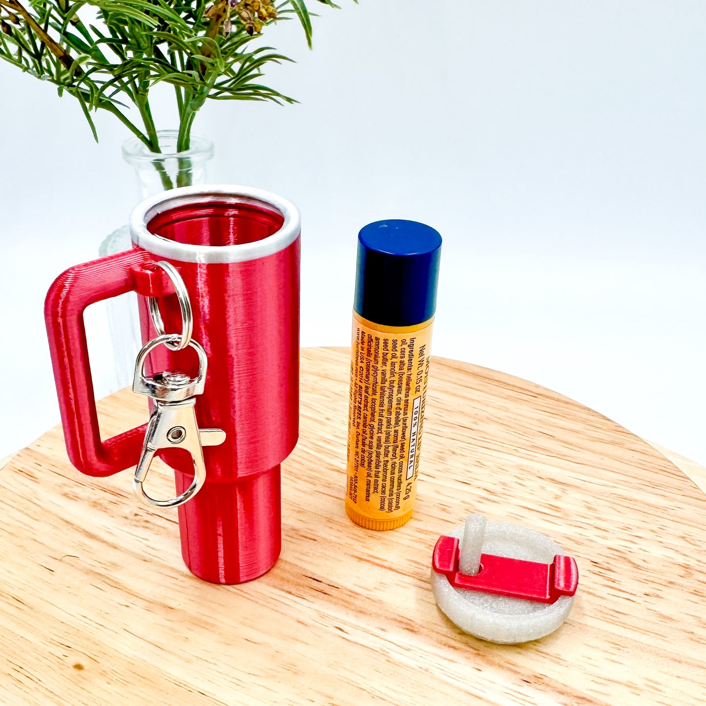 Tumbler Cup Chapstick Holder Keychain Gift