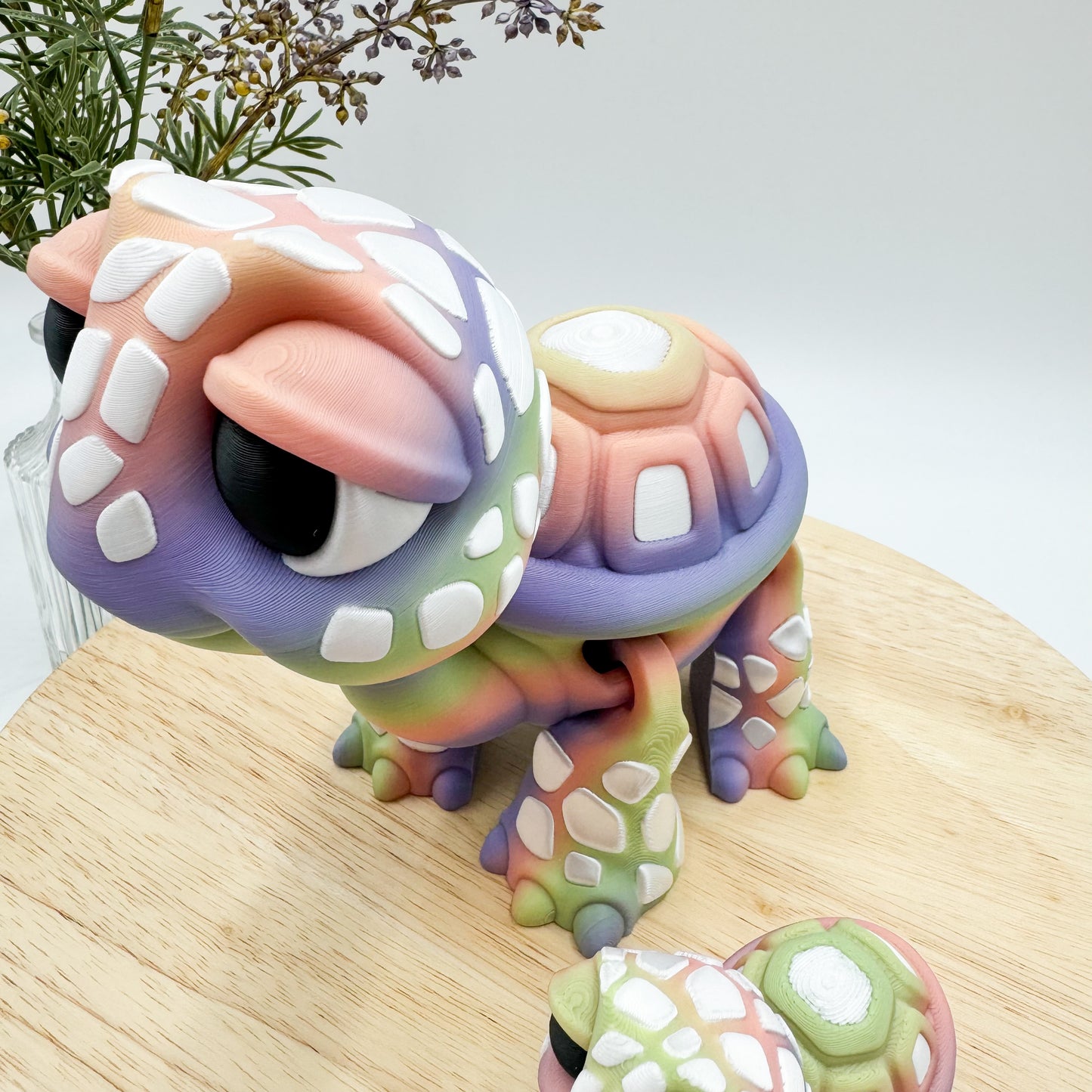 Jumbo Standing Turtle Rainbow Sherbet 3D Printed Figurine