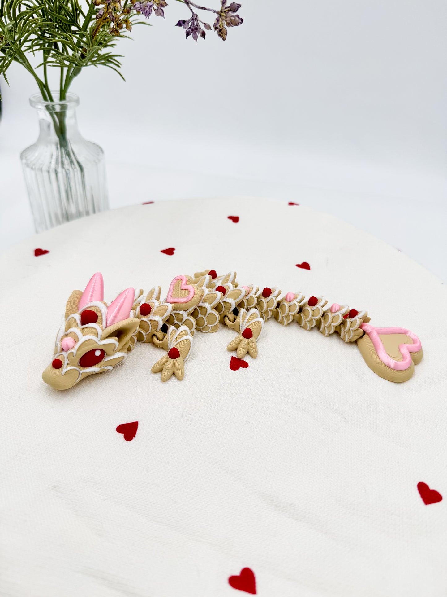 Gingerbread Holiday Sugar Cookie Dragon Articulating Figurine