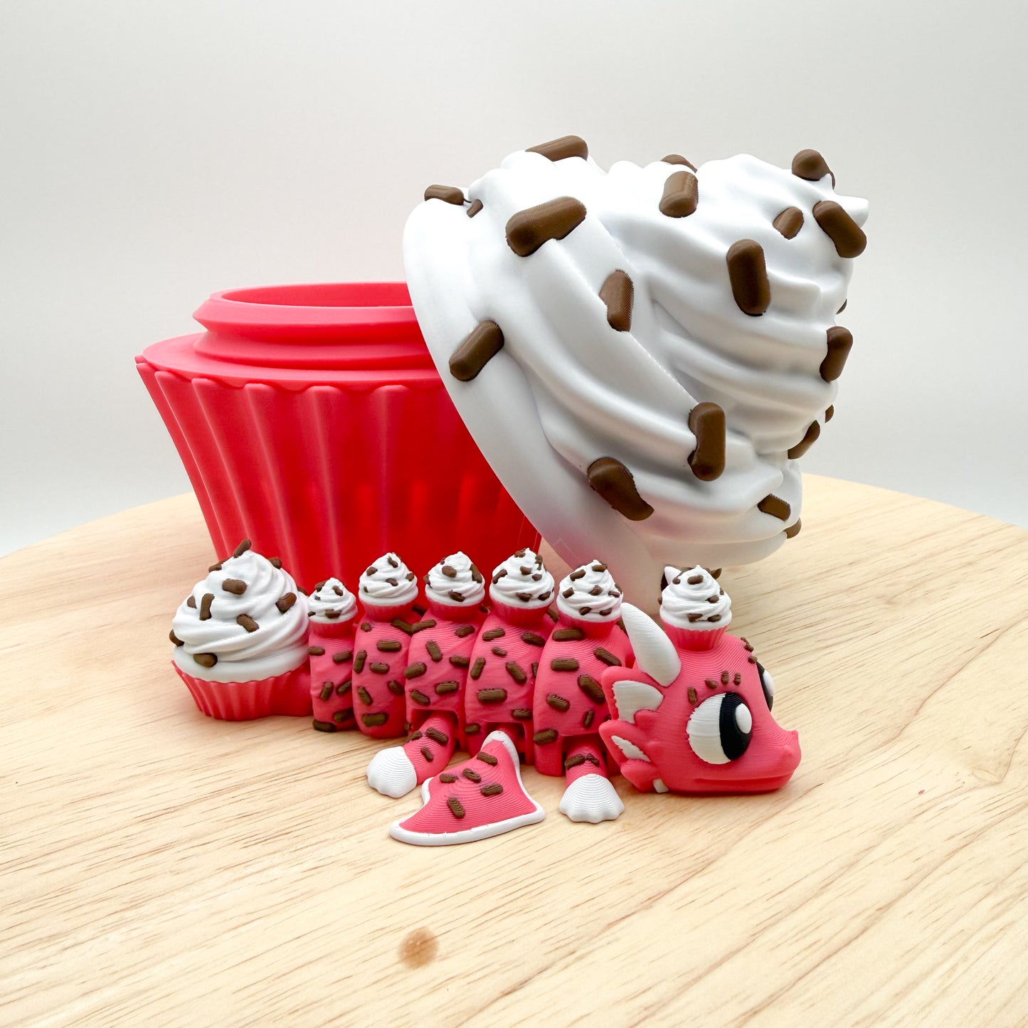Large 3D printed Dragon Cupcake Collectible