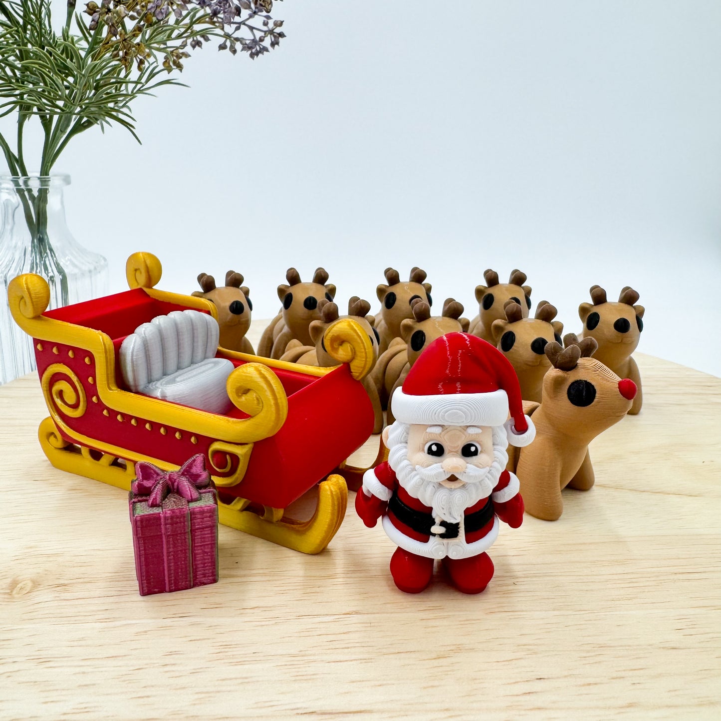 Santa Sleigh and Reindeer | Collectors Set