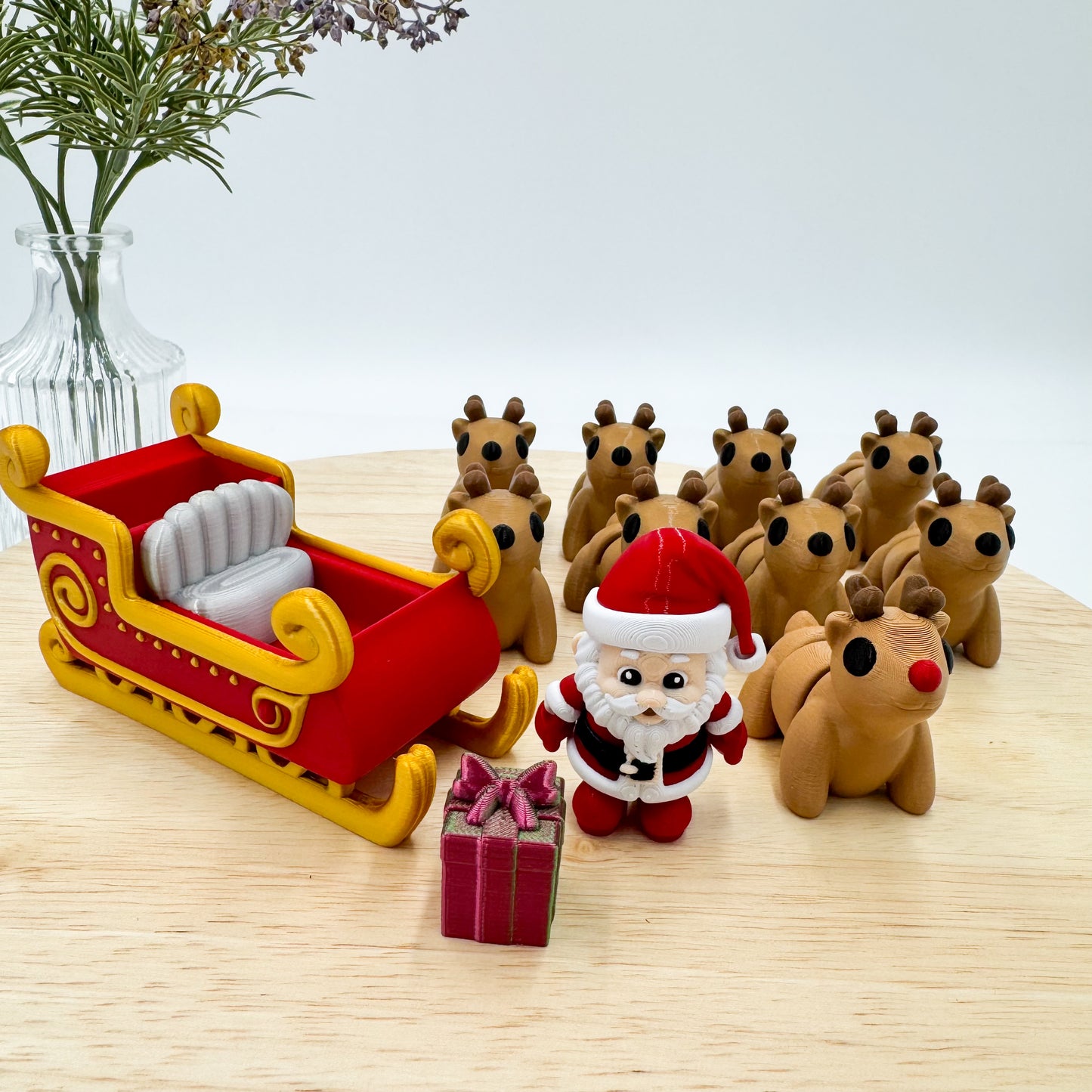 Santa Sleigh and Reindeer | Collectors Set
