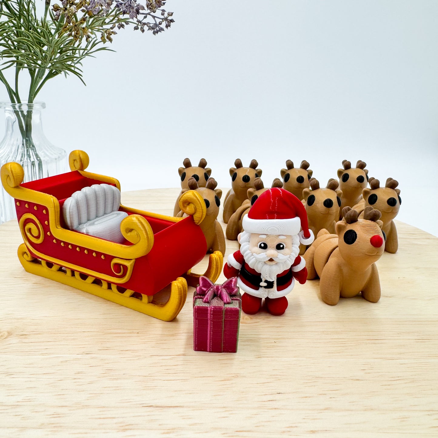 Santa Sleigh and Reindeer | Collectors Set