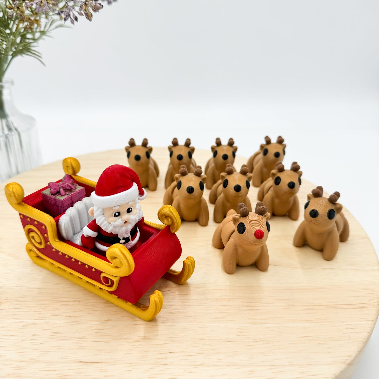 Santa Sleigh and Reindeer | Collectors Set