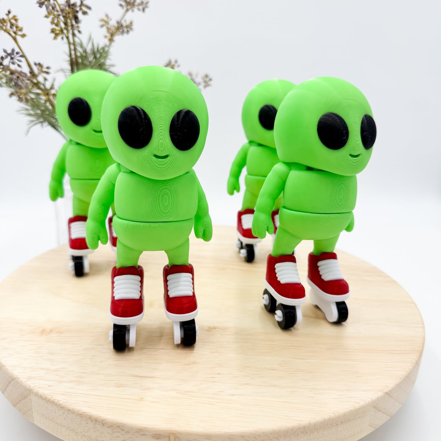 Alien on Roller Skates 3D Printed Figurine