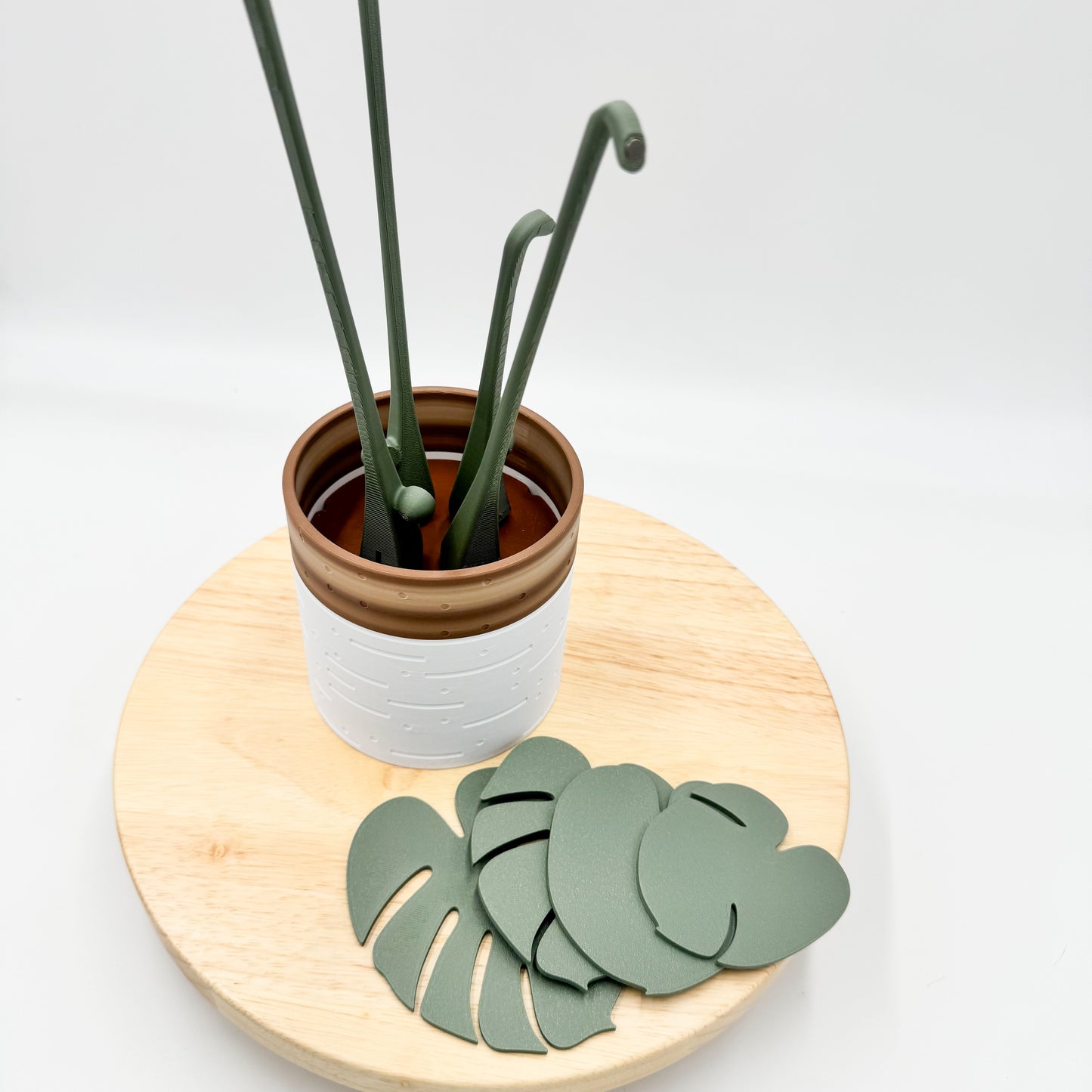 Monstera Coaster Plant - 3D Printed Magnetic Coaster Leaves