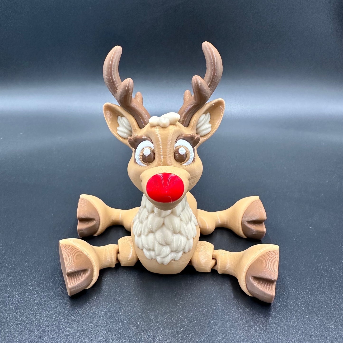 3D Printed Red-Nosed Reindeer Figurine