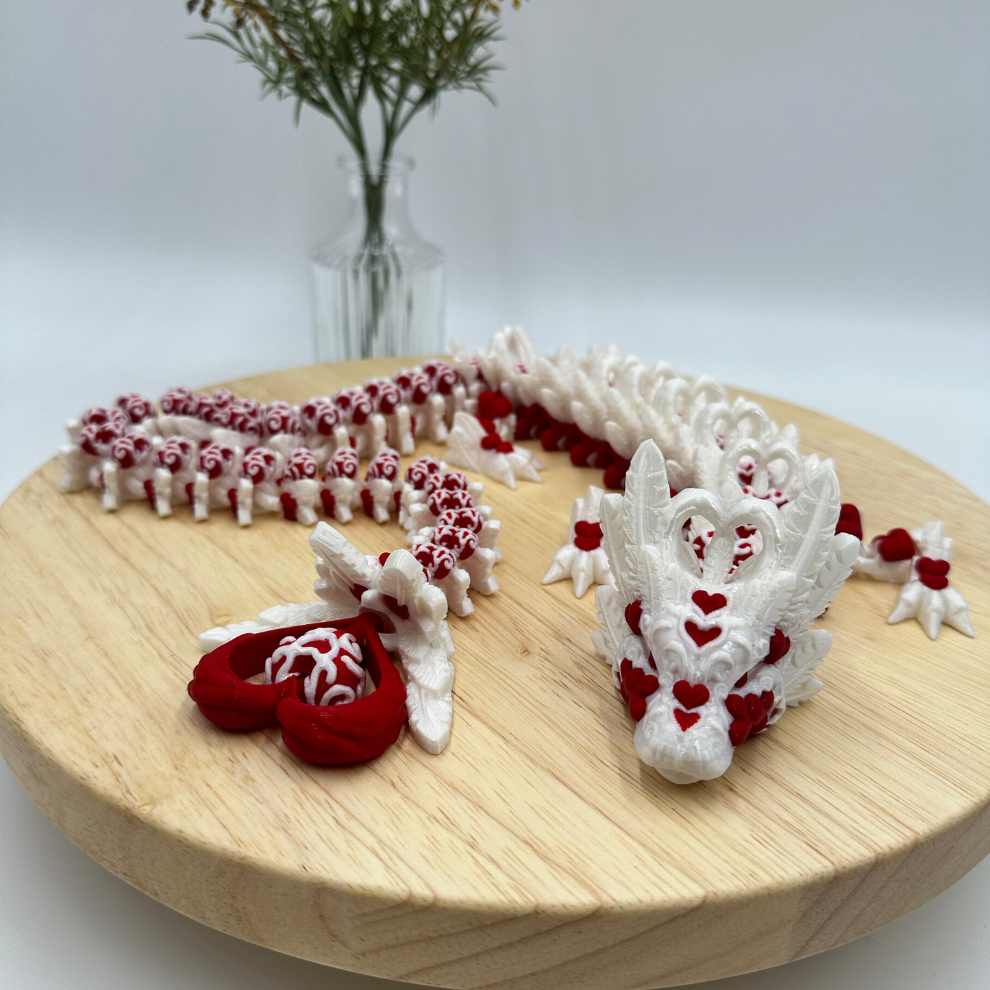 Heart Dragon Special Edition Valentines Day Articulating Dragon Figurine