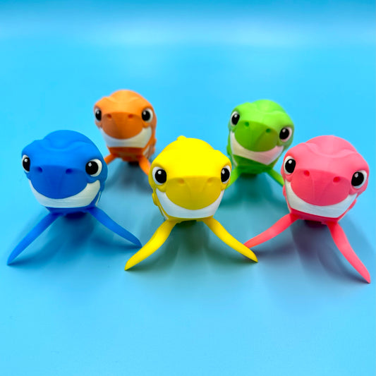 Baby Shark Family Articulating Figurines 3D Printed Shark Figurine