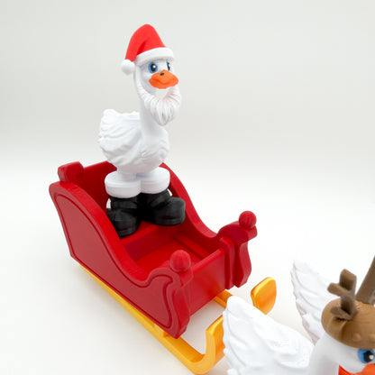 Mini Goose Sleigh Set Holiday Decor