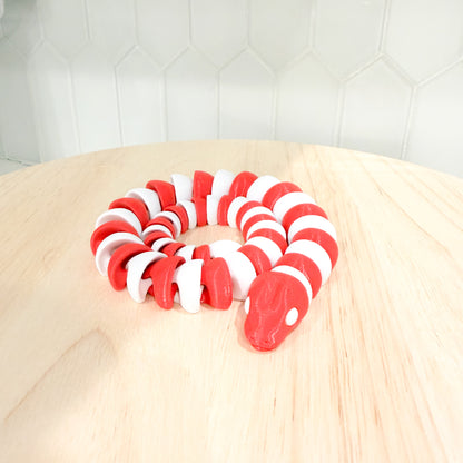 Candy Cane Snake Holiday Themed Snake Figurine
