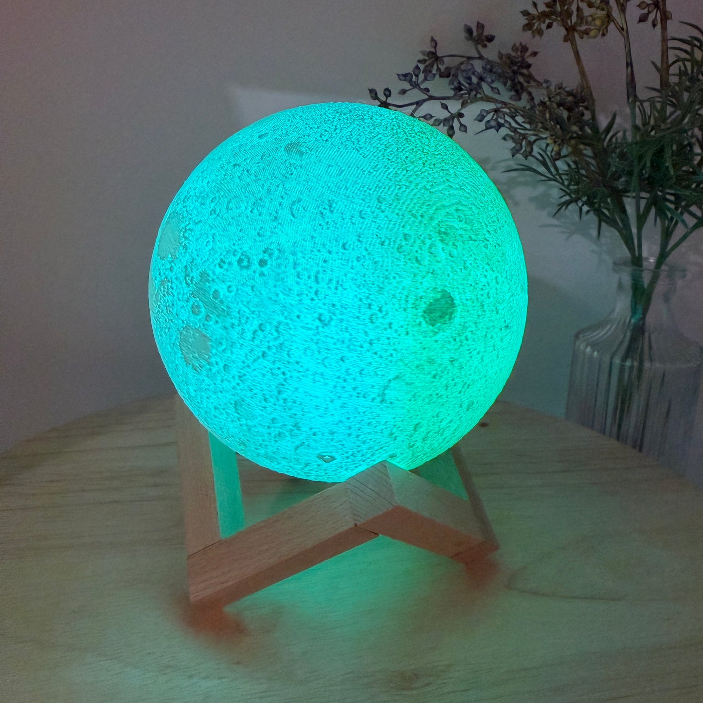 Lithophane Moon & Earth Display - 3D Printed Collectible