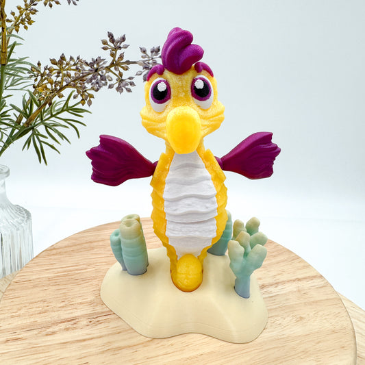 Seahorse with Sand and Coral Base!!