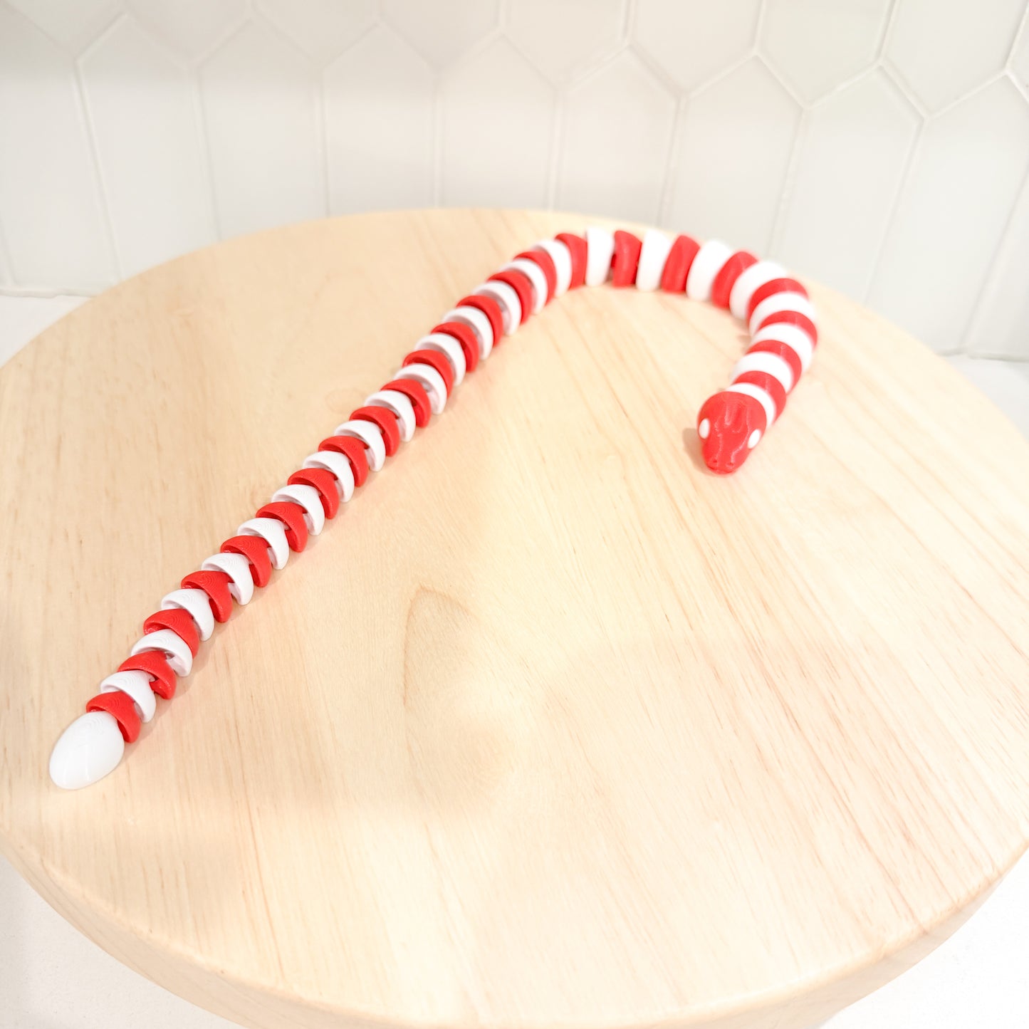 Candy Cane Snake Holiday Themed Snake Figurine