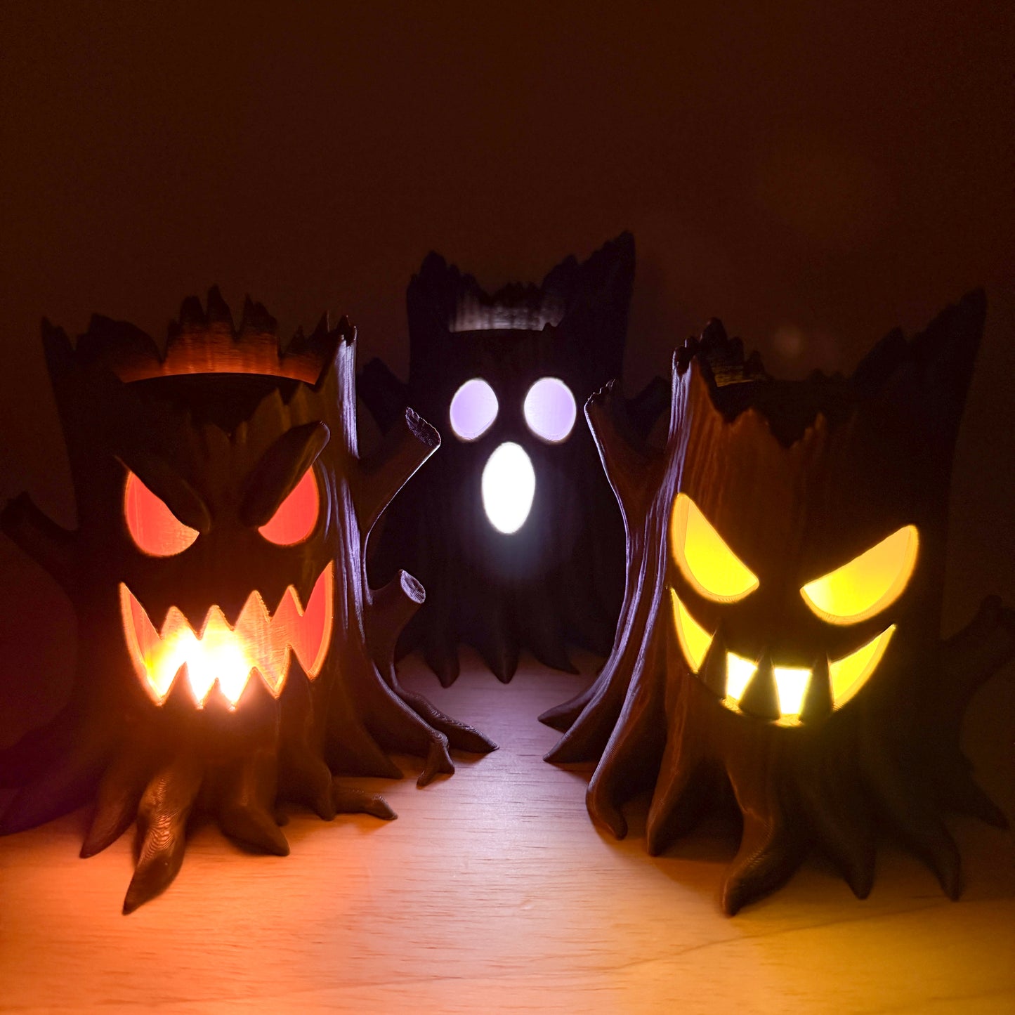 Spooky Stumps Set of 3 Halloween Decor
