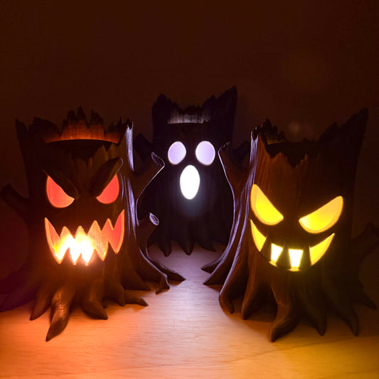 Spooky Stumps Set of 3 Halloween Decor