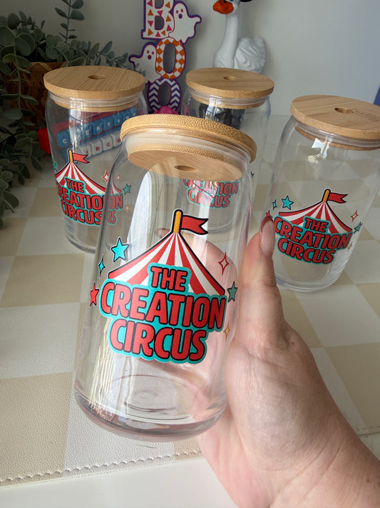 Creation Circus Glass Logo Cup