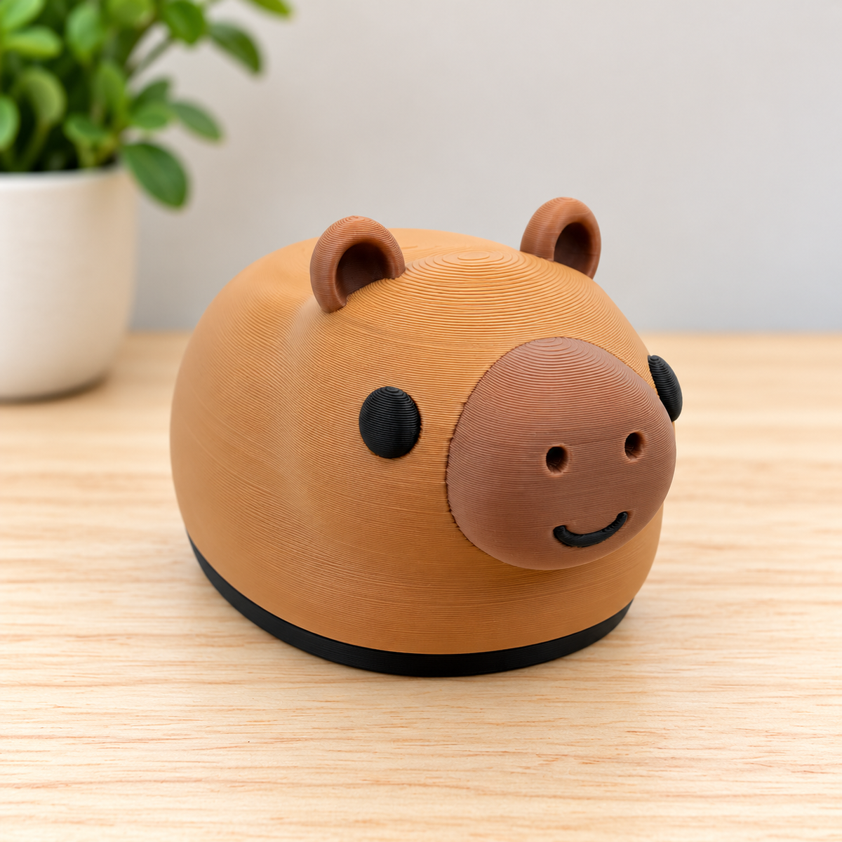 Brown capybara Shoulder Loaf with round ears