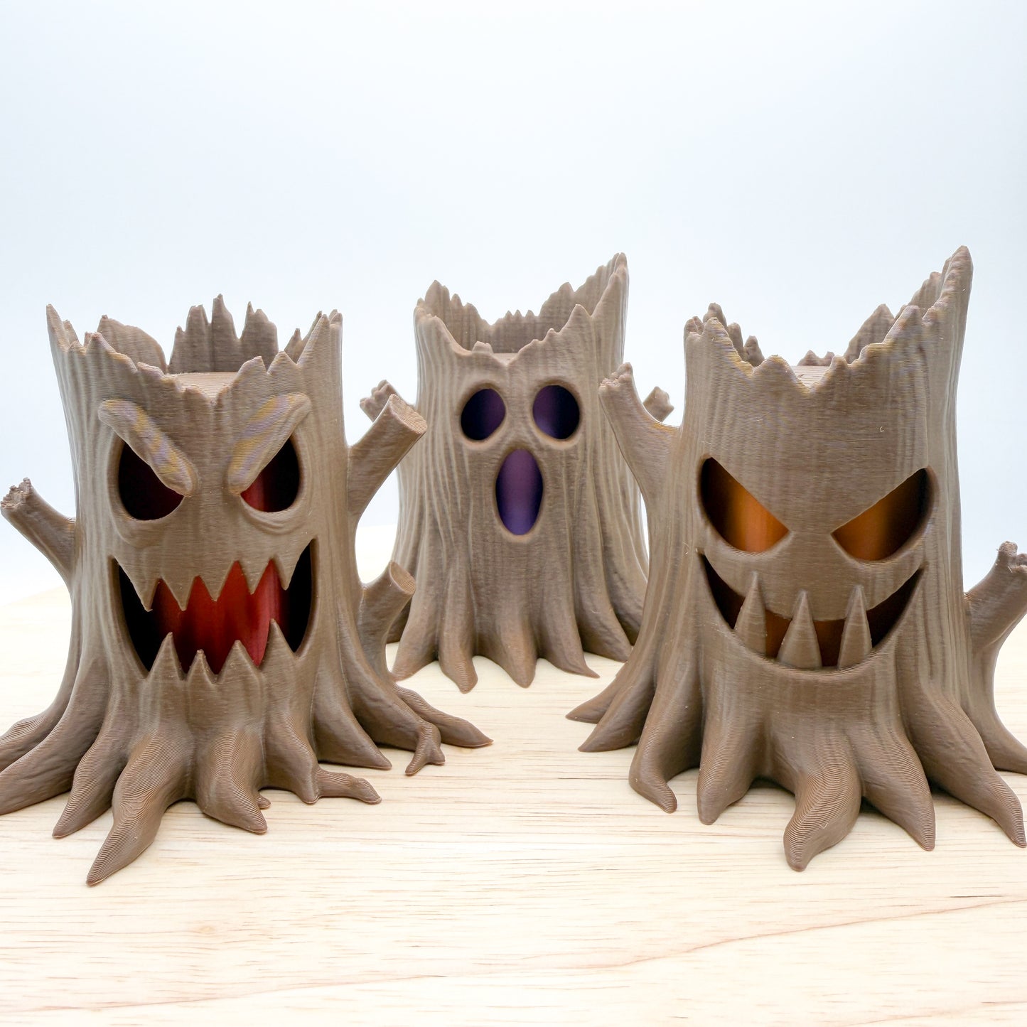 Spooky Stumps Set of 3 Halloween Decor