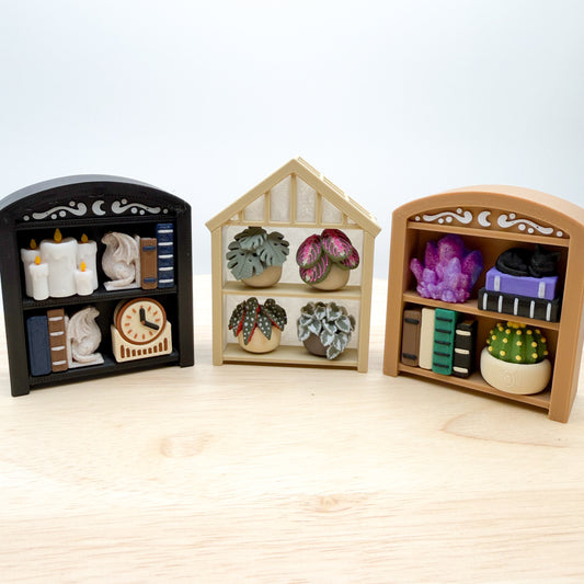 Bookshelf & Greenhouse Book Lover Clickie 3D Printed Fidget