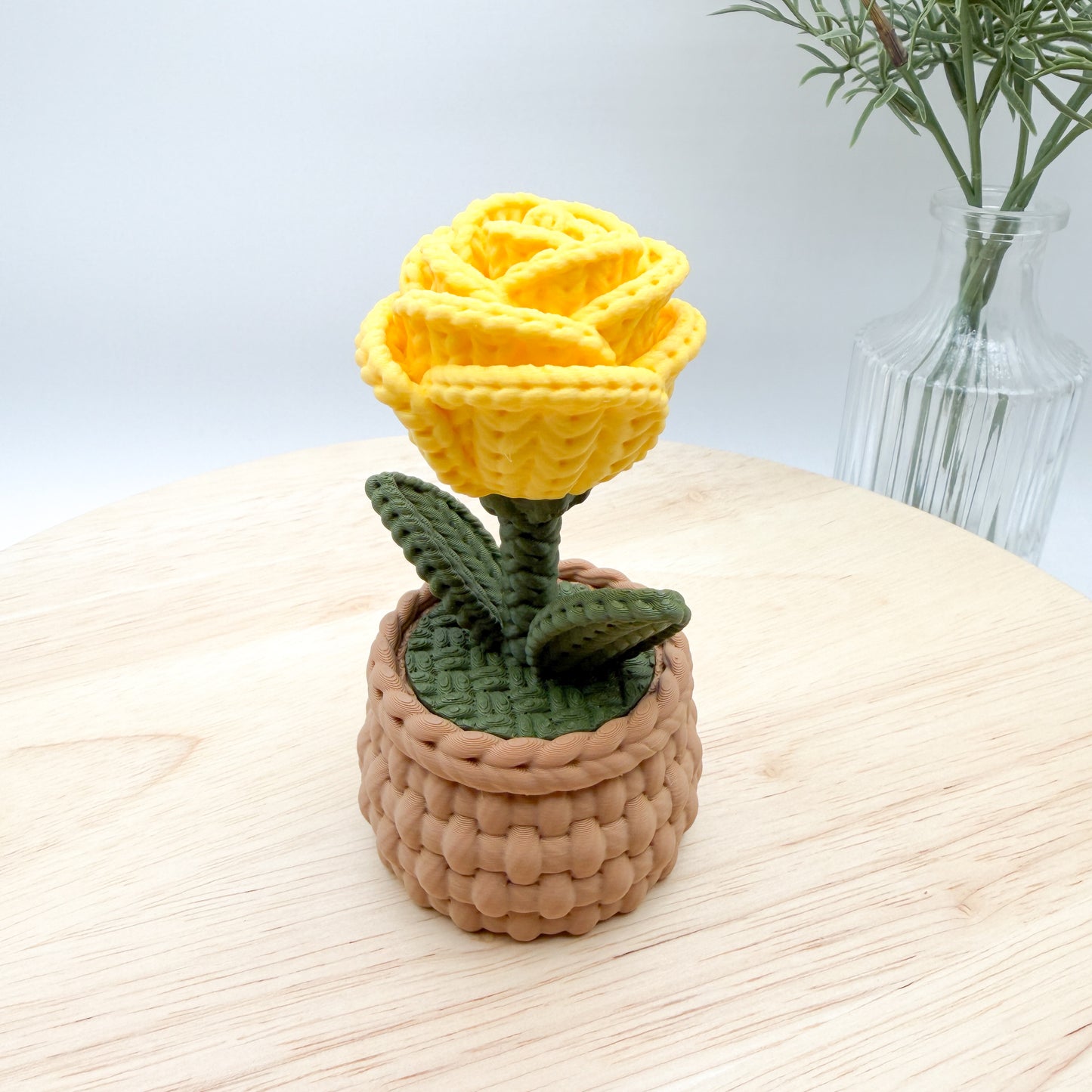 3D printed knit rose collectible