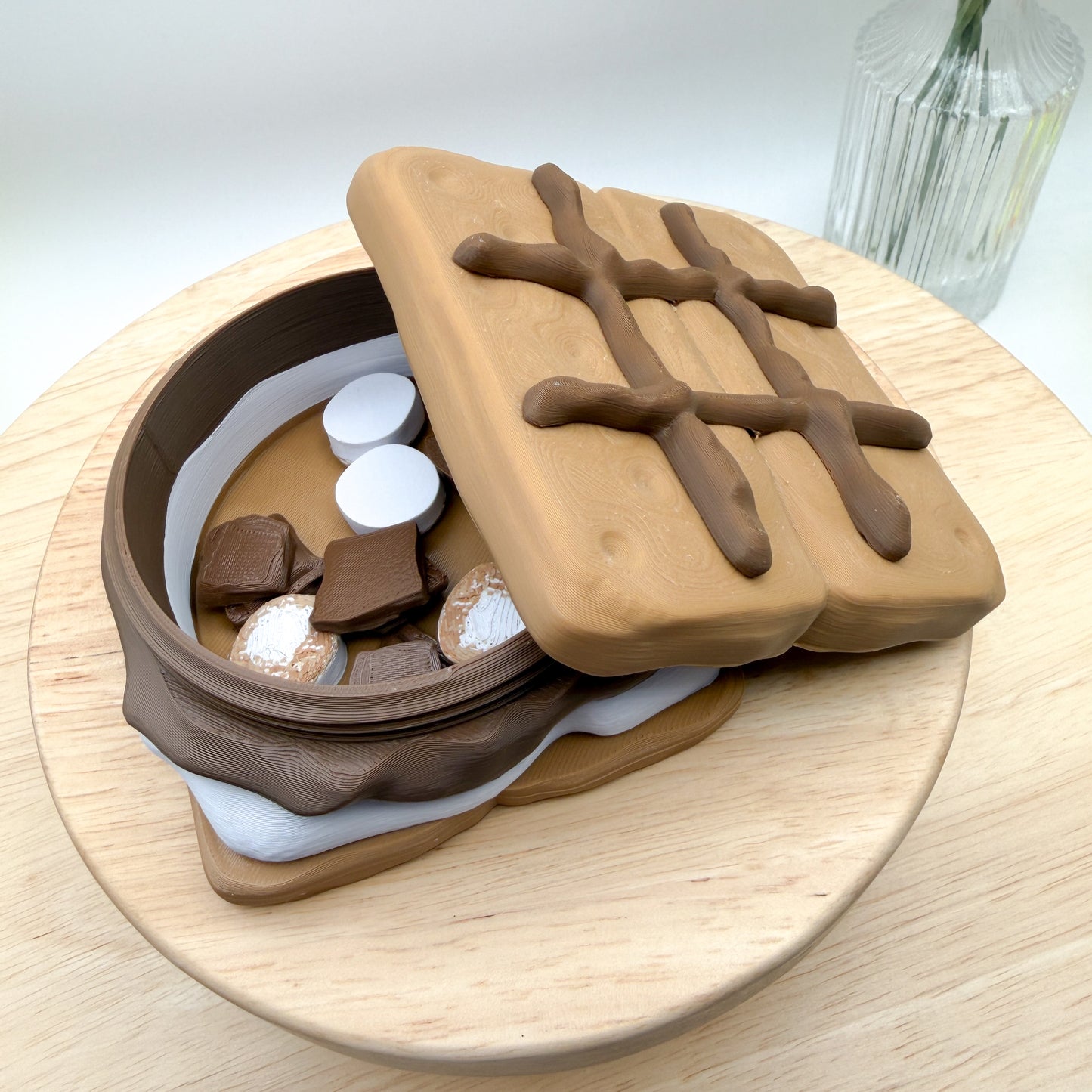 S’Mores Tic Tac Toe Game & Container 3D Printed Collectible