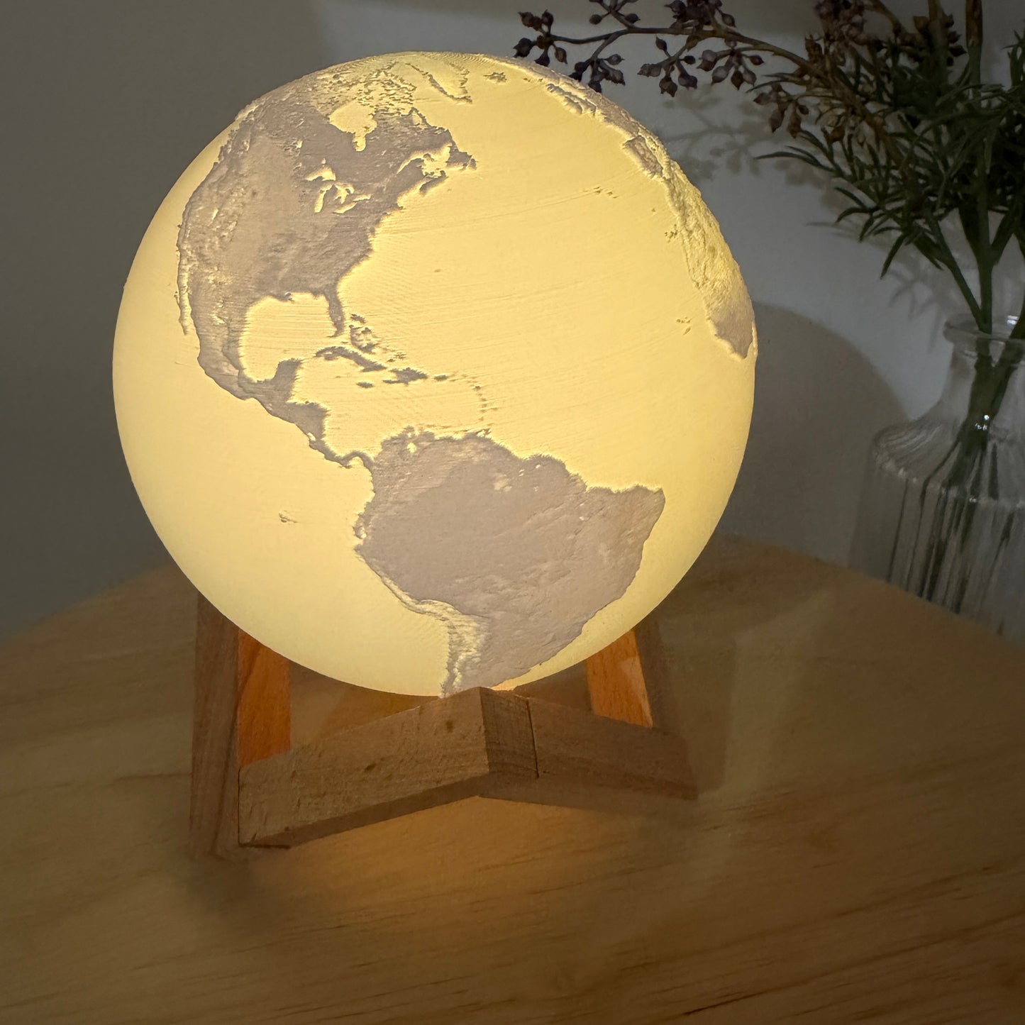 Lithophane Moon & Earth Display - 3D Printed Collectible