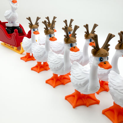 Mini Goose Sleigh Set Holiday Decor