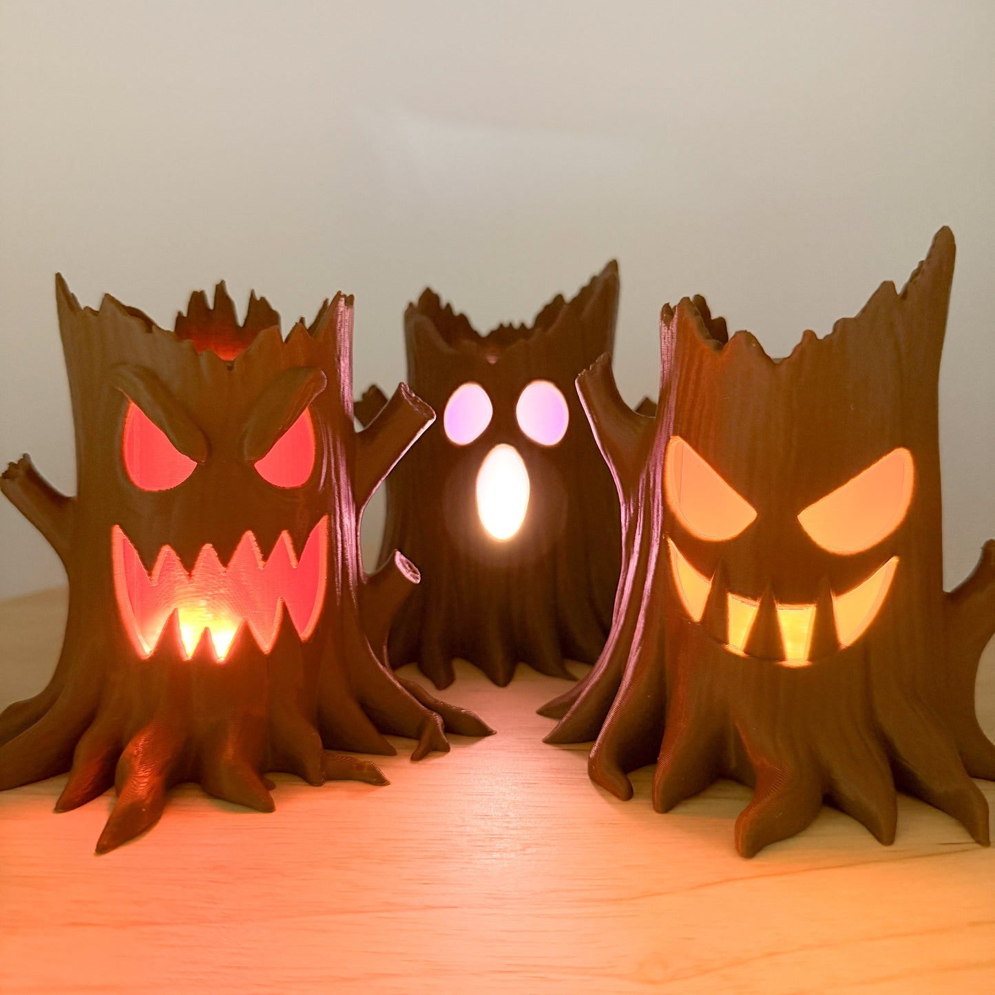 Spooky Stumps Set of 3 Halloween Decor