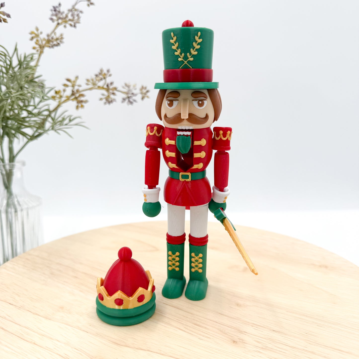3D Printed Articulating Nutcracker Figurine Holiday Decor
