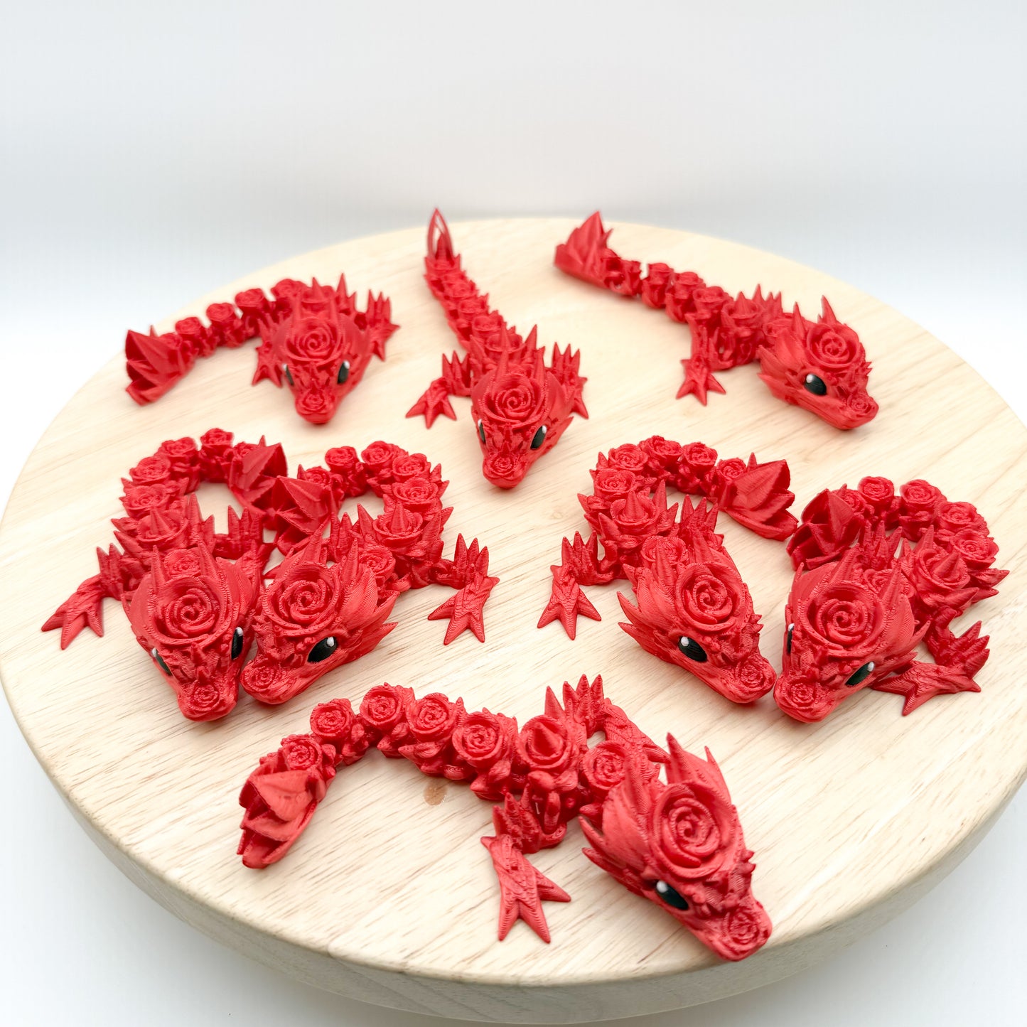 Mini Rose Dragon Articulating Figurine 3D Printed