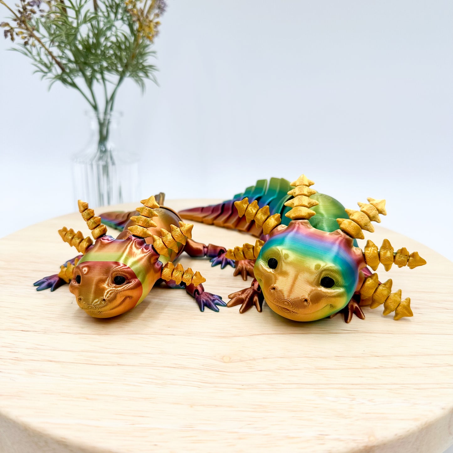 3D Printed Flexi Axolotl Articulating Amphibian Figurine