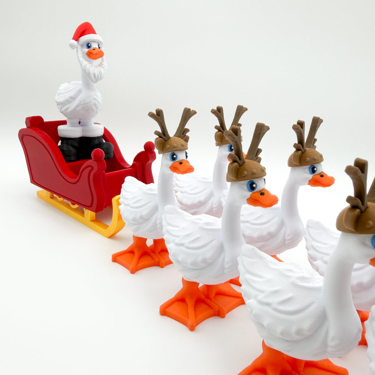 Mini Goose Sleigh Set Holiday Decor
