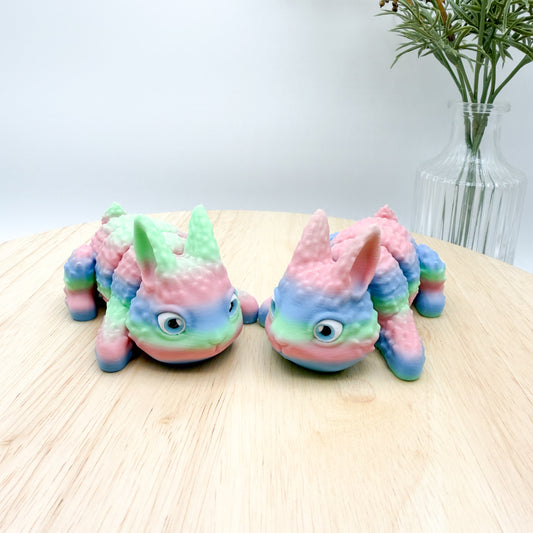 Pastel Rainbow Easter Bunny Figurine