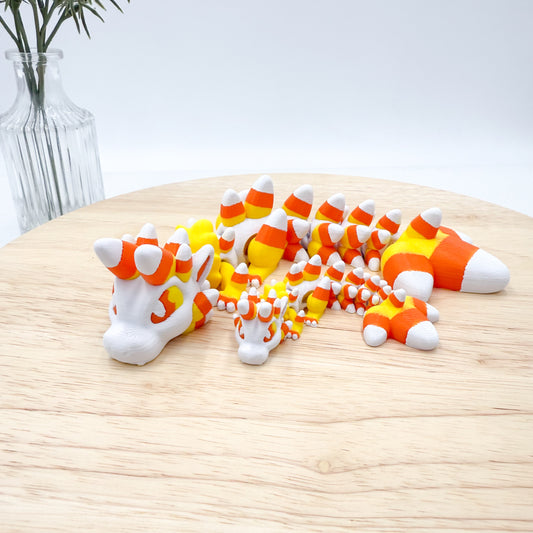 Candy Corn Halloween Dragon Figurine