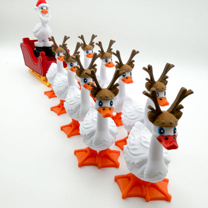 Mini Goose Sleigh Set Holiday Decor