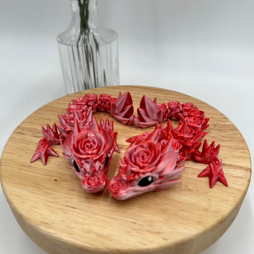 Mini Rose Dragon Articulating Figurine 3D Printed