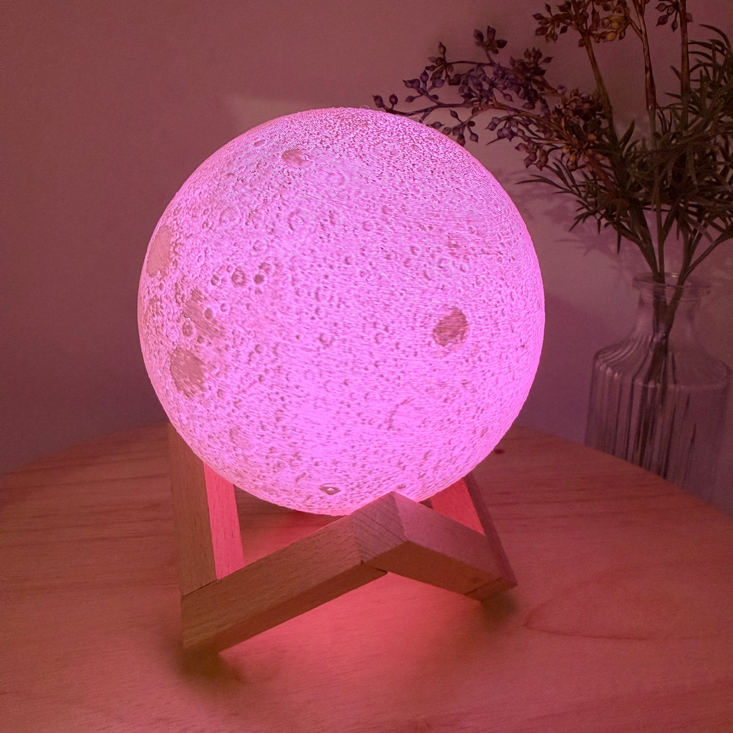 Lithophane Moon & Earth Display - 3D Printed Collectible