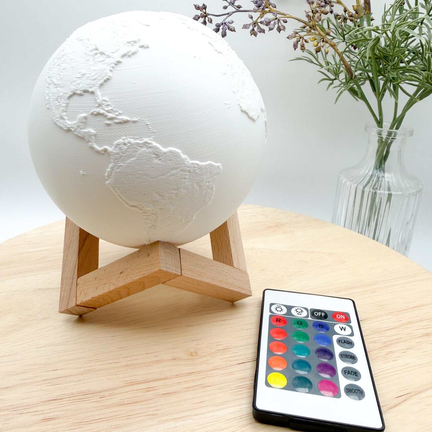 Lithophane Moon & Earth Display - 3D Printed Collectible