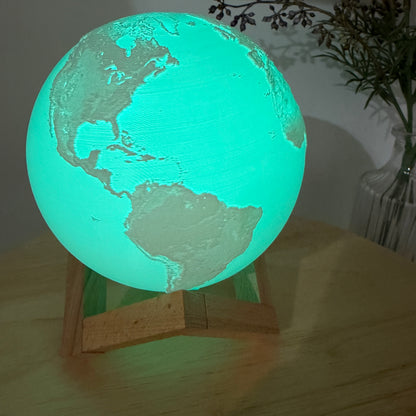 Lithophane Moon & Earth Display - 3D Printed Collectible