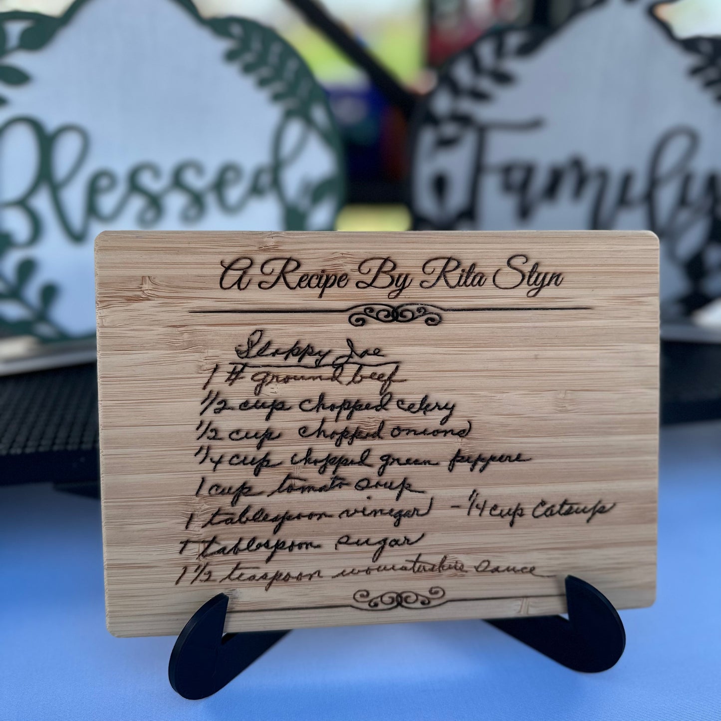 Custom Laser Engraved Recipe Cutting Board